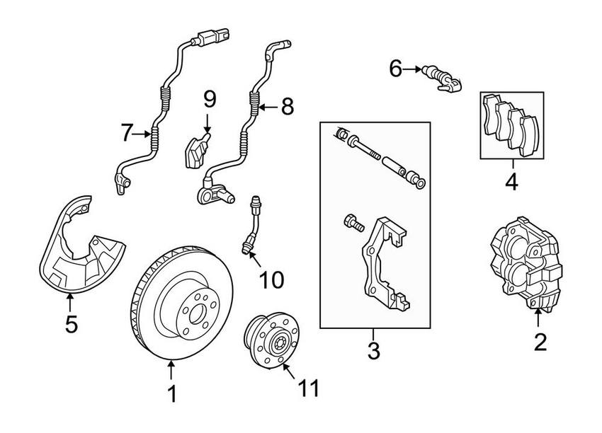 Mercedes Disc Brake Pad Wear Sensor 1645401017